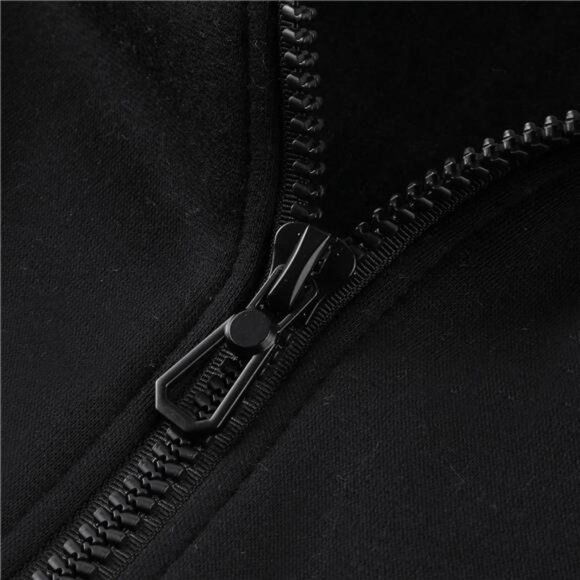 Men Full Zip Hoodie Color Block Lightweight Fleece Sweatshirt Long Sleeve Warm - Picture 4 of 8